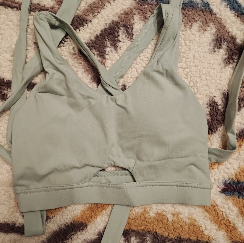 Gymshark Light Green Strappy Top With Matching Leggings